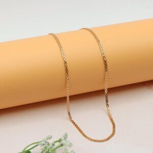 Elegant Rose Gold Flat Link Chain Necklace High Shine Finish, XPNL0252
